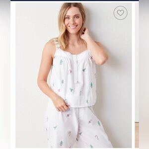 New in Bag Printfresh Back to Bed Cropped pant set. M Sweet wishes. Embroidered.